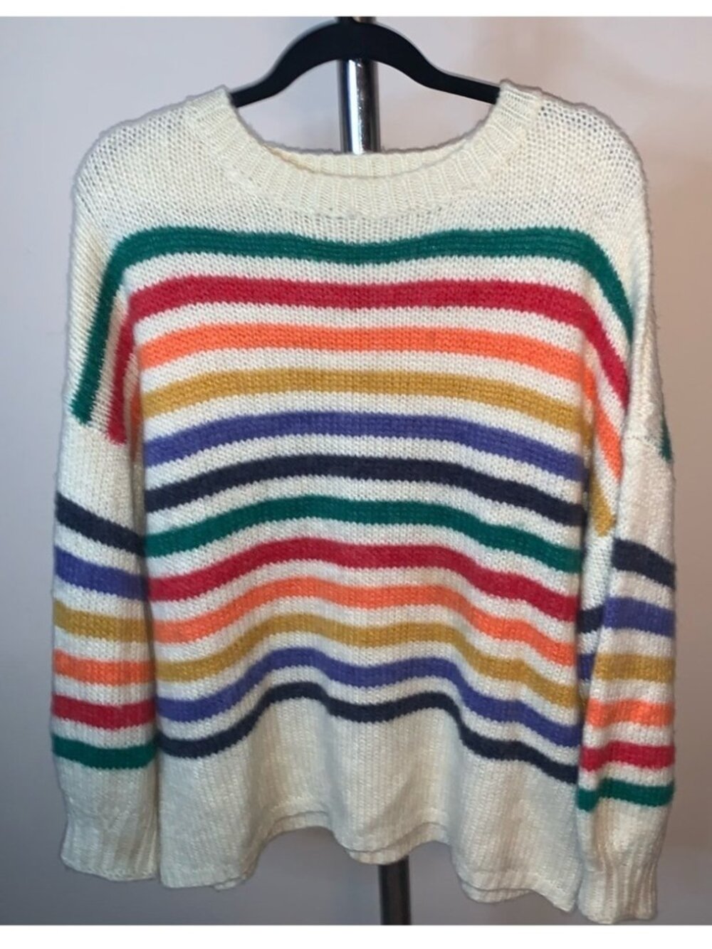 Entro Multicolor Striped Crew Neck Sweater